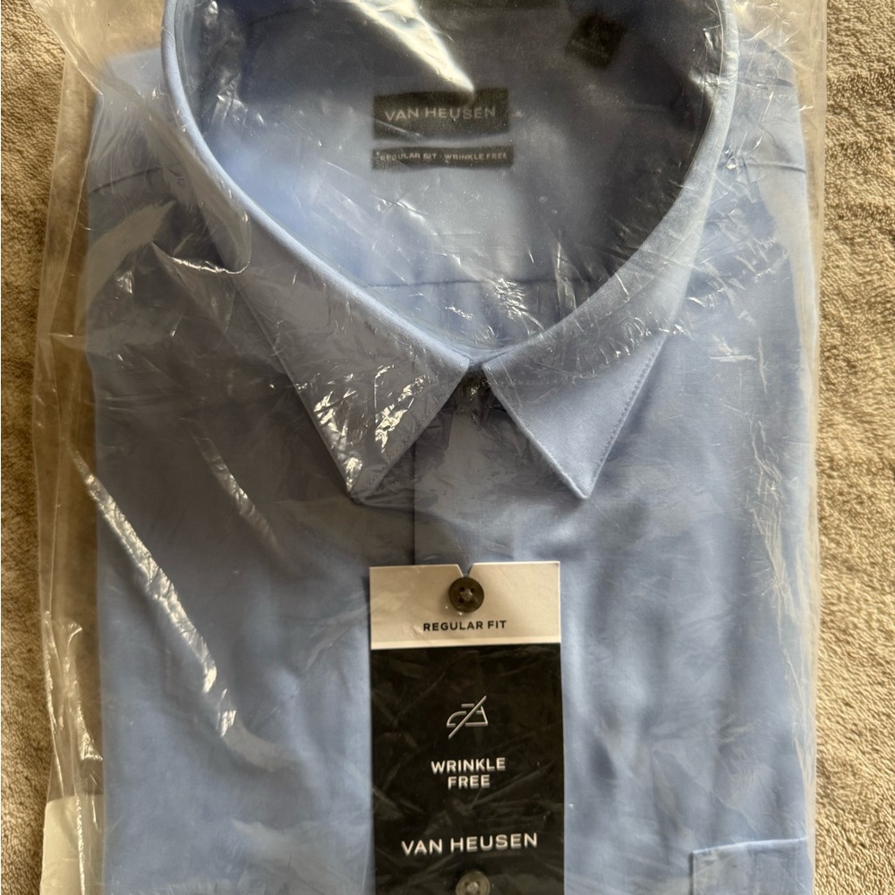 Van Heusen Men's Blue Regular Fit Shirt